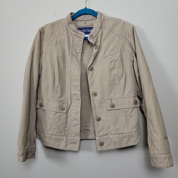 Pacific Trail Women's M Safari Jacket Beige Corduroy Button Up Casual Utility - Picture 1 of 8